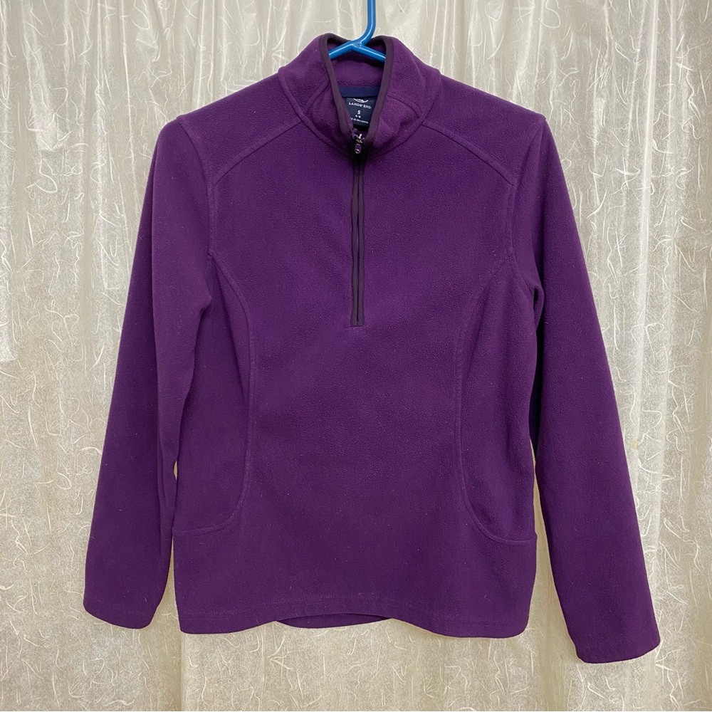 Lands End Quarter-Zip Fleece Pullover Size S